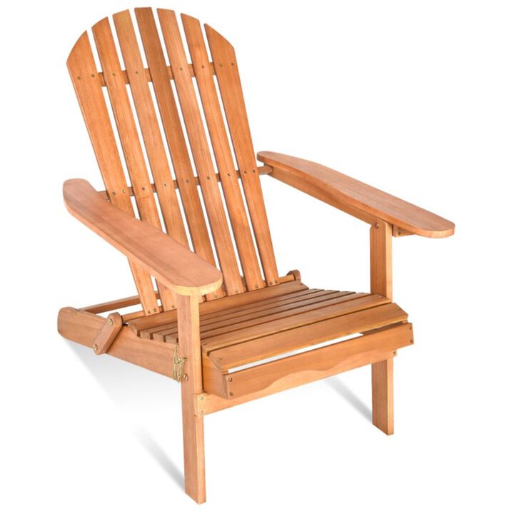 Hivago Eucalyptus Chair Foldable Outdoor Wood Lounger Chair