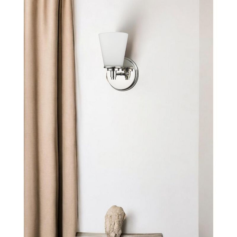 Hivvago Silver Wall Light with Frosted Glass Shade