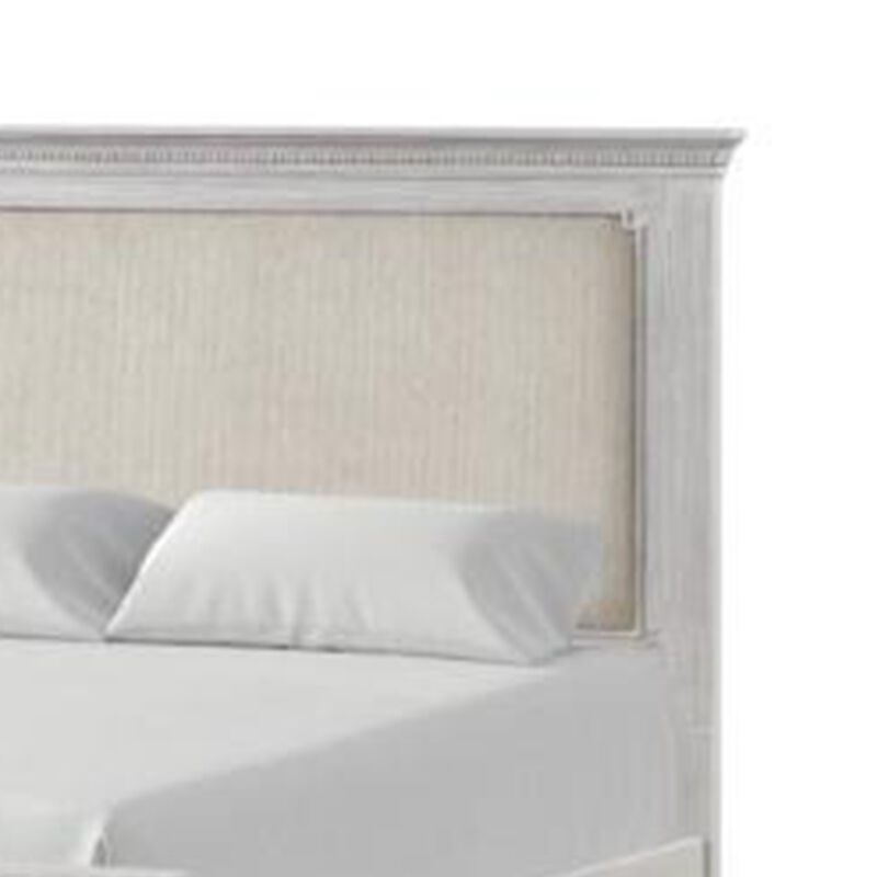 Queen Bedroom Set, Gray, Cream Wood, 2 Piece Set with Nightstand image number 4