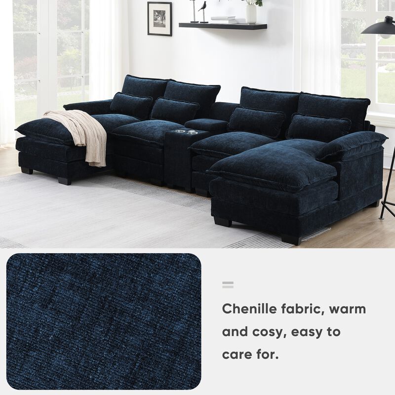 Bimkom U-Shaped Chenille Sectional Sofa image number 3