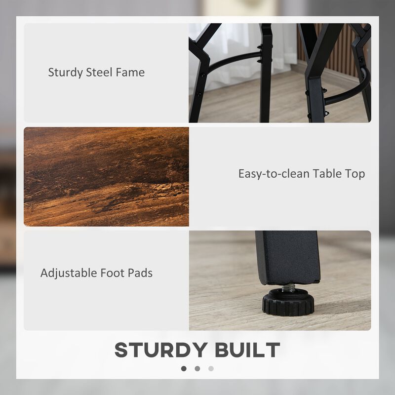 Black/Brown Pub Set: 5-Piece Bar Table & Chairs for Kitchen