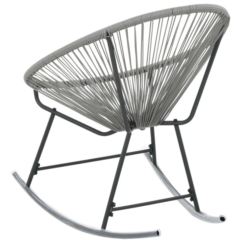 vidaXL Outdoor Rocking Moon Chair Gray Poly Rattan
