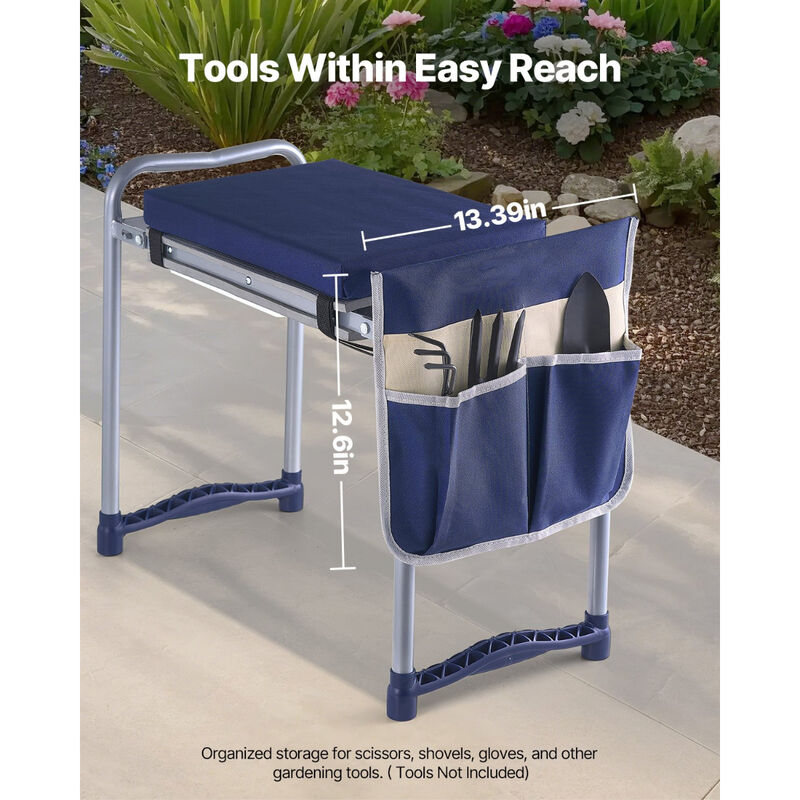 Heavy Duty Garden Kneeling Stool with 11" EVA Pad 2-in-1 Folding Design image number 3