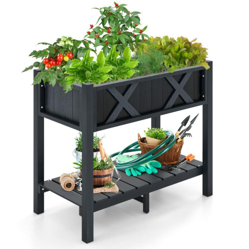 Hivvago HIPS Raised Garden Bed Poly Wood Elevated Planter Box