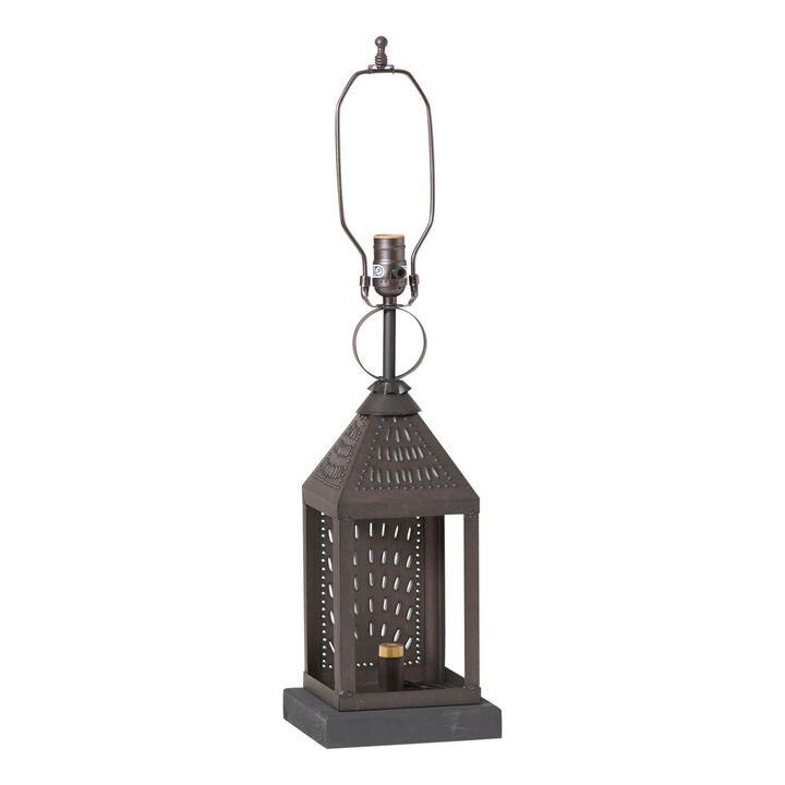 Irvins Country Tinware Valley Forge Lamp Base In Kettle Black Tin