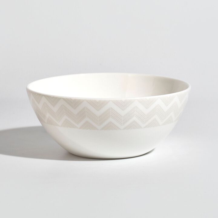 Soup Bowls ZIG ZAG WHITE Set of 2, diam. 5.71", H 2.36"