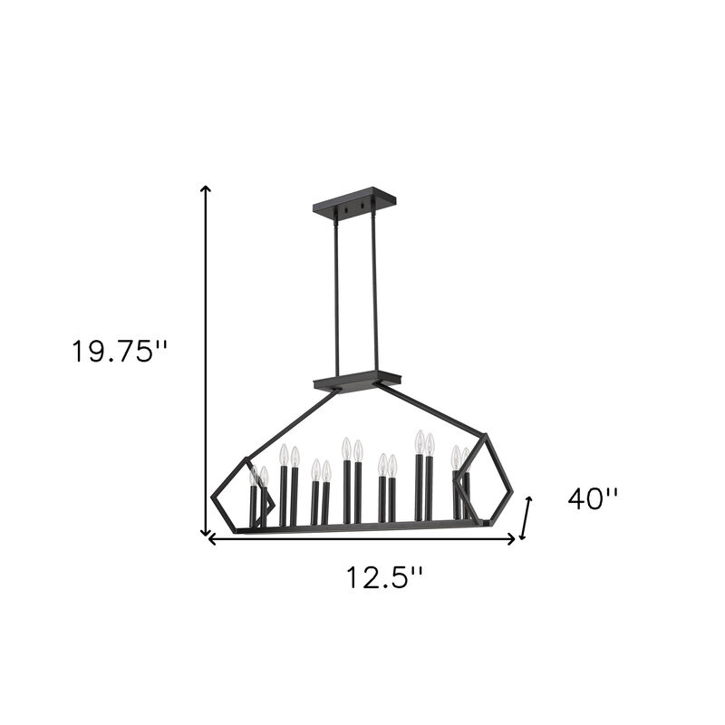 Hivvago Luca 14-Light Matte Black Island Pendant