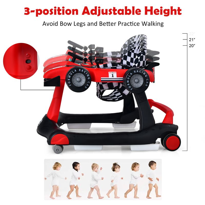 Multi-Functional 4-in-1 Foldable Baby Push Walker with Adjustable Height Settings