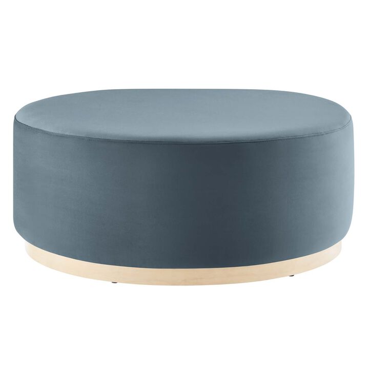 Tilden Large 38 Round Performance Velvet Upholstered Ottoman