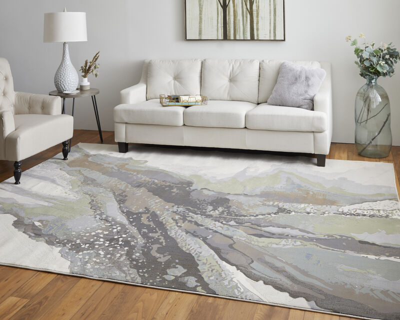 Clio 39K2F Green/Purple/Ivory 9' x 12' Rug