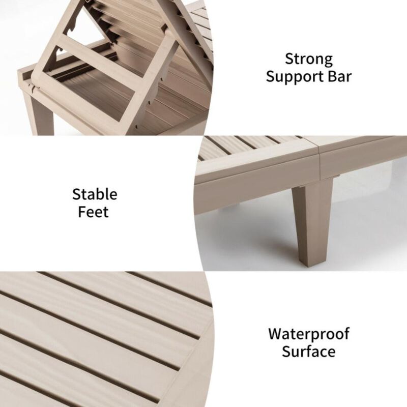 Hivvago Outdoor Recliner Chair with 5-Position Adjustable Backrest