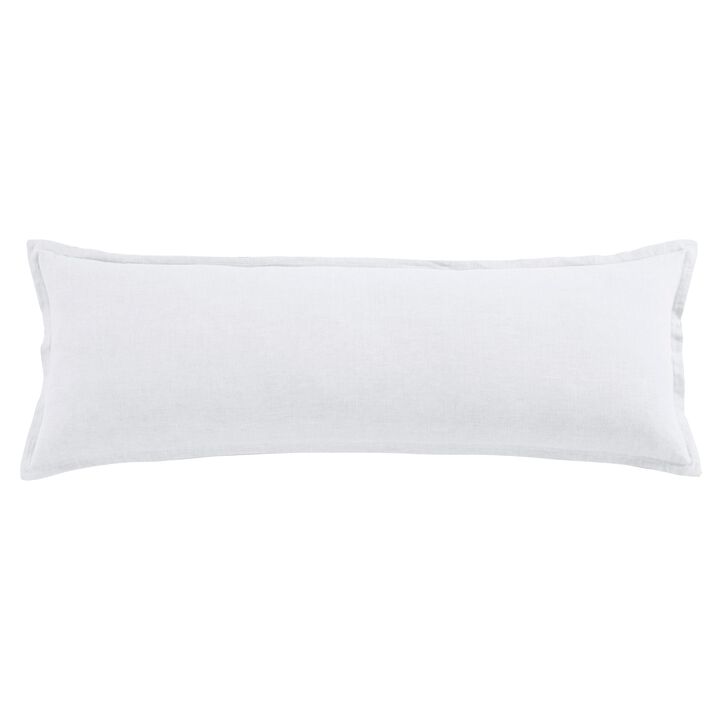 French Flax Linen White Lumbar Pillow