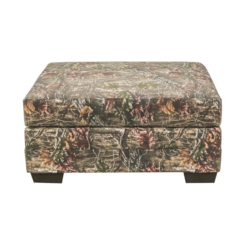 American Furniture Classics Rectangular Upholstered Ottoman in Superflauge Camo Fabric