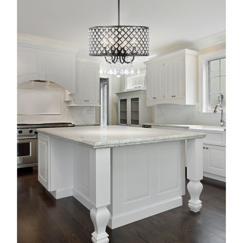 Gigi Metal/Crystal Adjustable LED Drop Chandelier