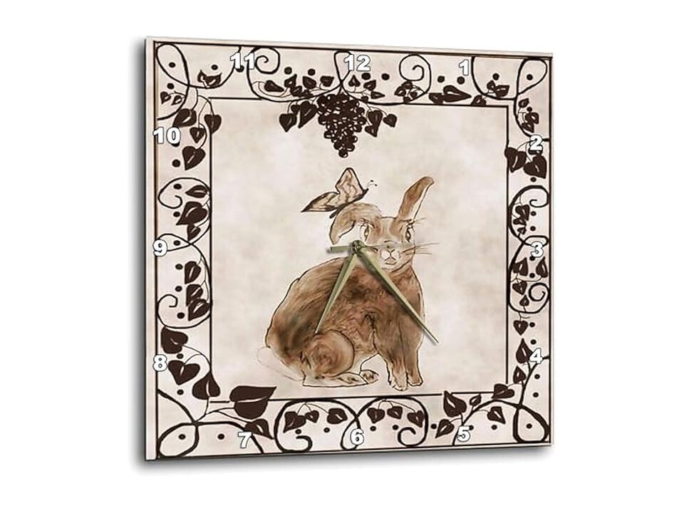 Sketch Bunny Wall Clock 10 Inch Home Decor
