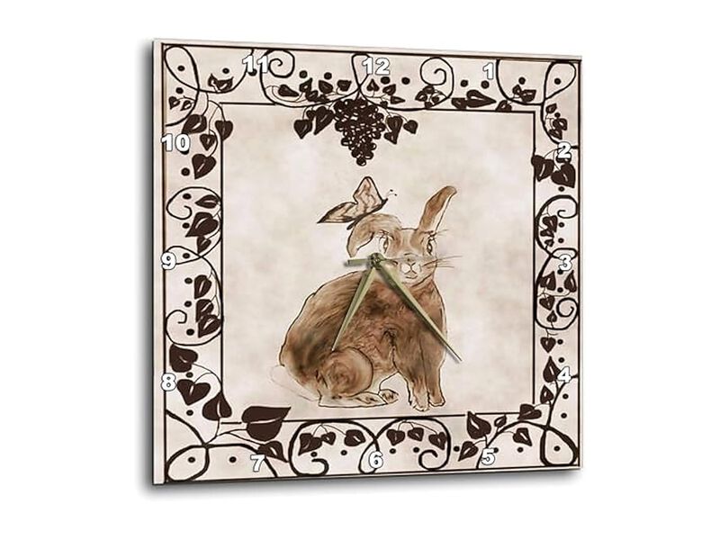Sketch Bunny Wall Clock 10 Inch Home Decor image number 0