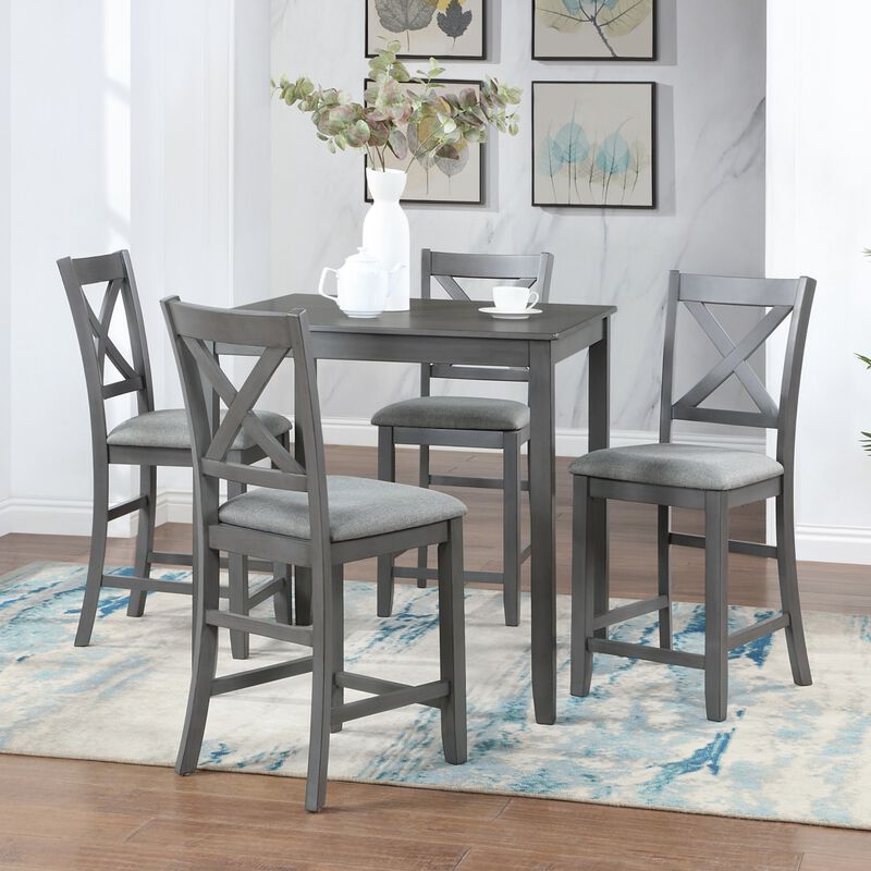 Wipnaf 5‑Piece Square Counter‑Height Dining Table Set image number 2