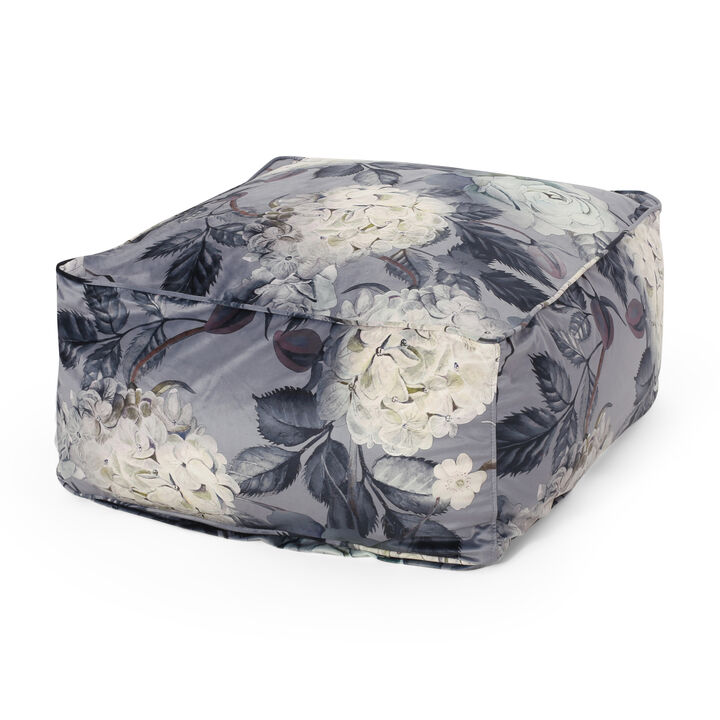 GOODSILO Versatile Square Pouf Ottoman with Stylish Floral Pattern - Perfect Floor Cushion Seating for Modern Living Rooms