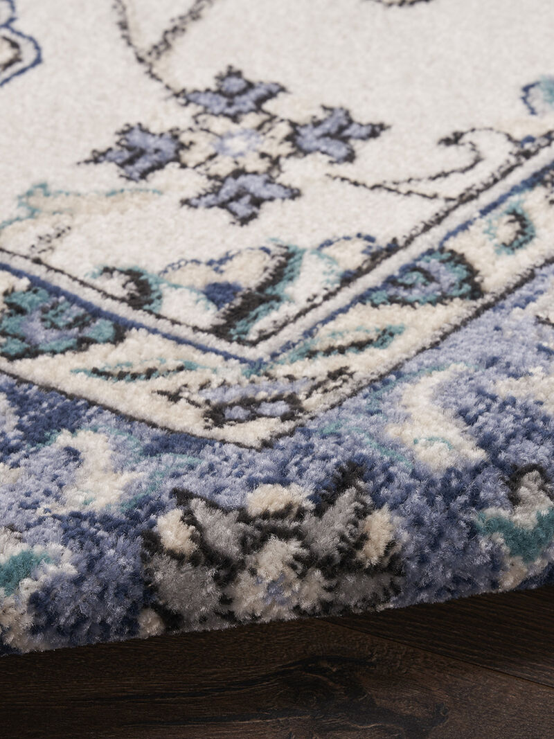 Nourison Essentials NRE05 Ivory/Blue 2'2" x 7'6" Rug