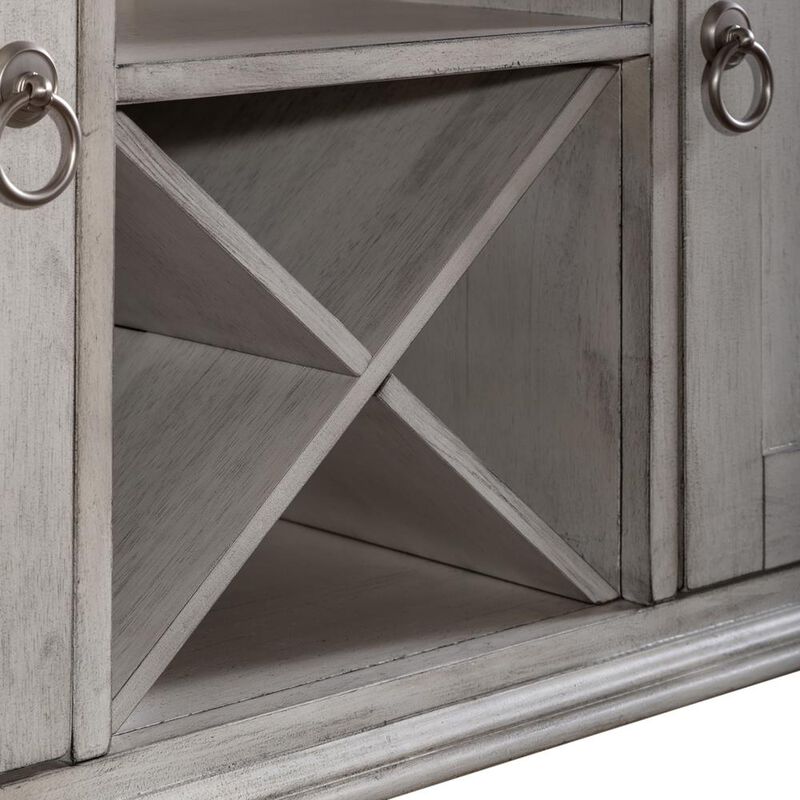 Liberty Furniture Ocean Isle Buffet in Antique White w/ Weathered Pine image number 9