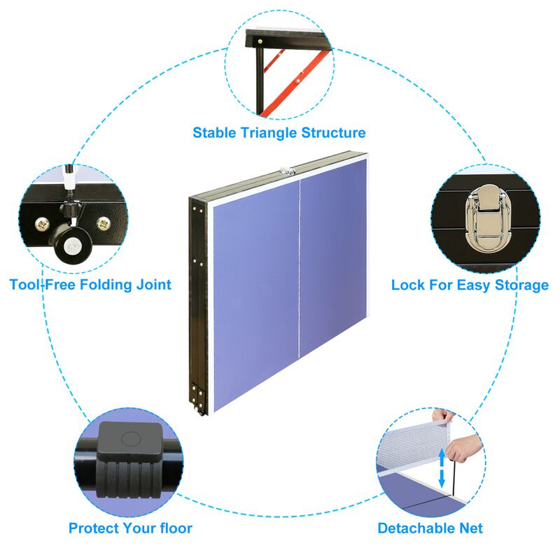 Napsco Foldable & Portable Ping Pong Table Set image number 4
