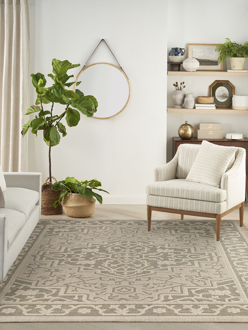 Tulum TLM05 Taupe/Olive 9' x 12' Rug