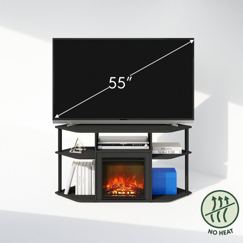 Decorative Electric Fireplace Corner TV Stand, Entertainment Center