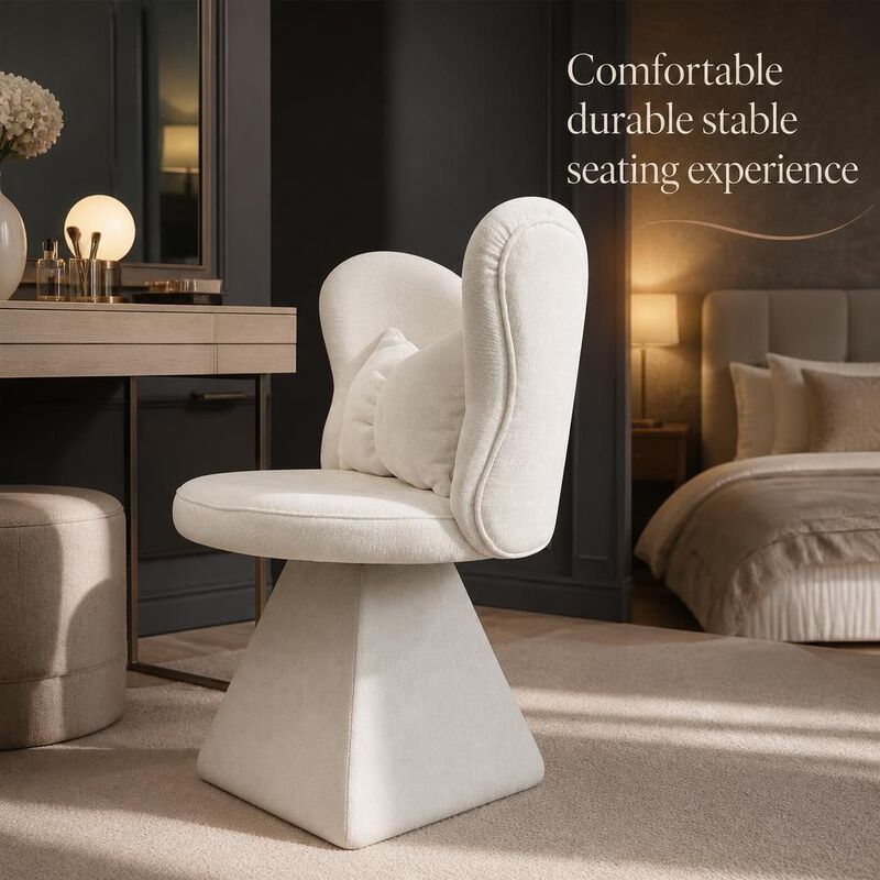 GOODSILO 360 Swivel Butterfly Back Vanity Chair Armless Accent Makeup Seating for Dining, Bedroom, Study and Recreational Use image number 4