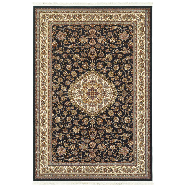 HomeRoots Medallion Area Rug With Fringe