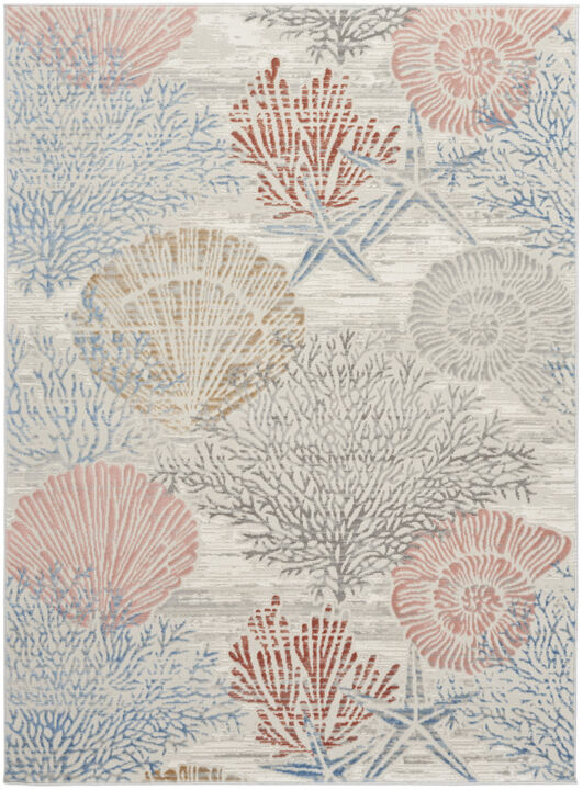 HomeRoots Blush And Seashell and Area Rug