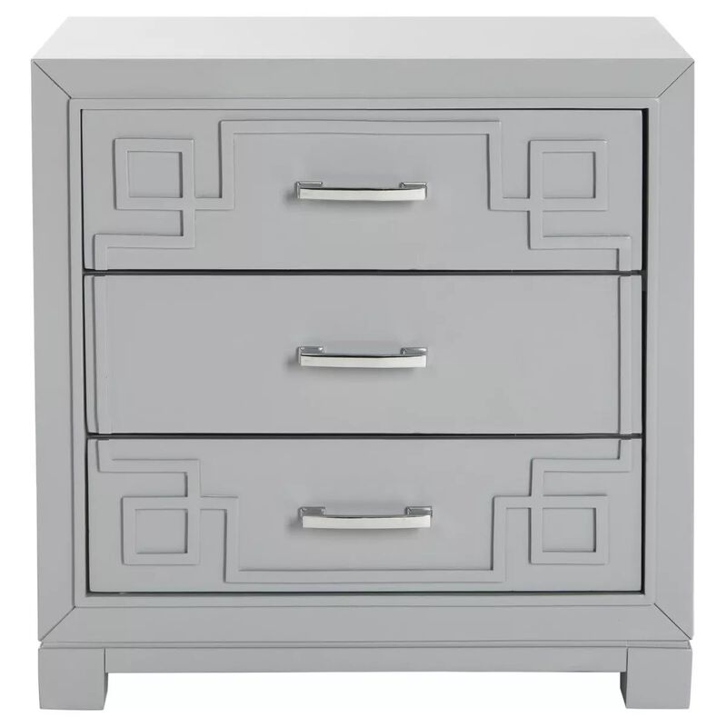 Safavieh Raina Three Drawer Greek Key Night Stand
