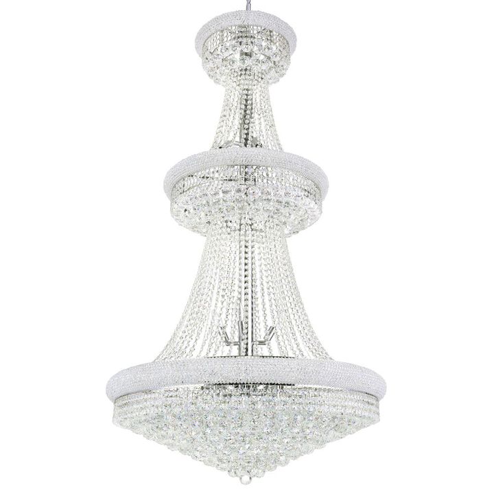Empire 34 Light Down Chandelier With Chrome Finish