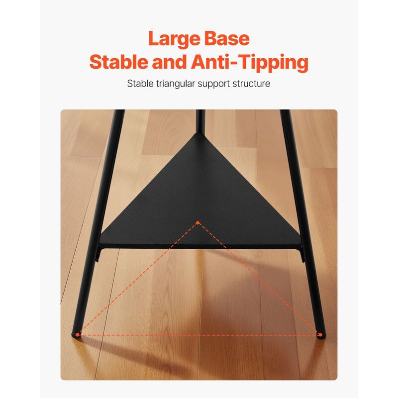 Freestanding Coat Rack with 2 Shelves and 6 Hooks, Entryway Coat Stand image number 5