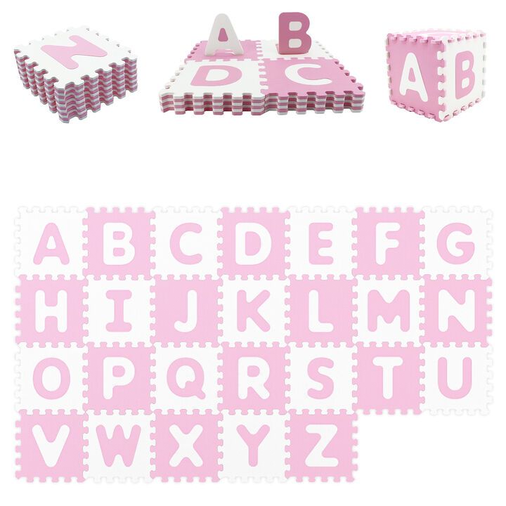 Interlocking ABC Floor Play Mats &ndash; 26 Pieces with Detachable Letters