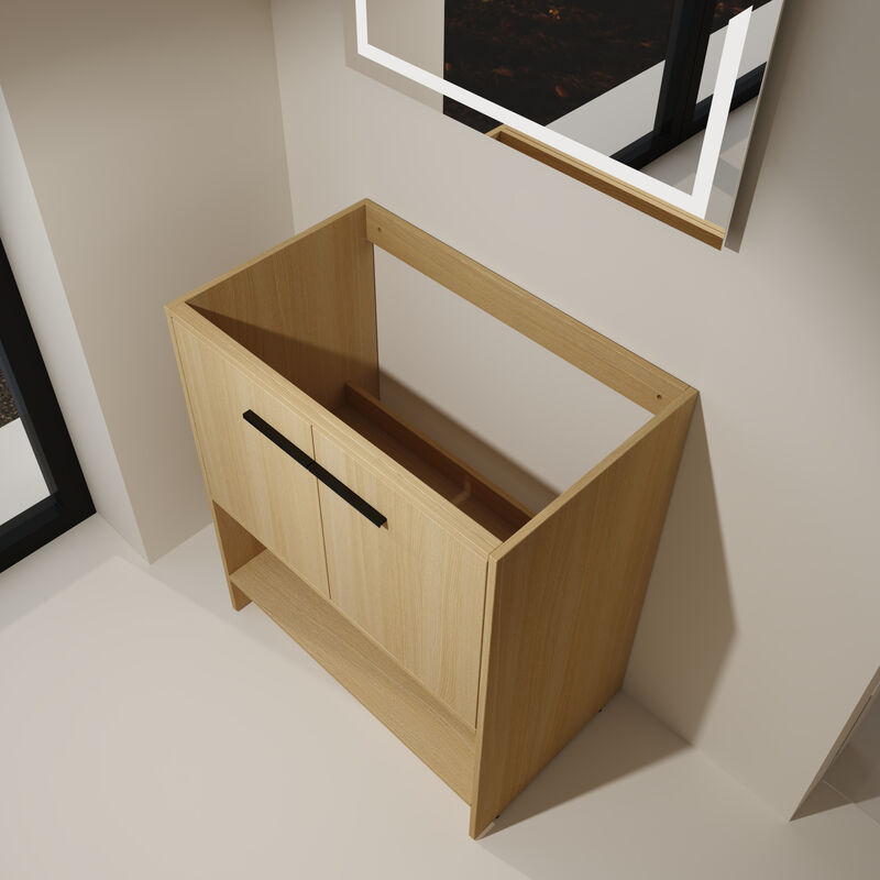 ELEMENT ACE Freestanding Bathroom Vanity, Open Bottom Storage Compartment Scratch Water Resistant Plywood Construction for Bathrooms image number 5