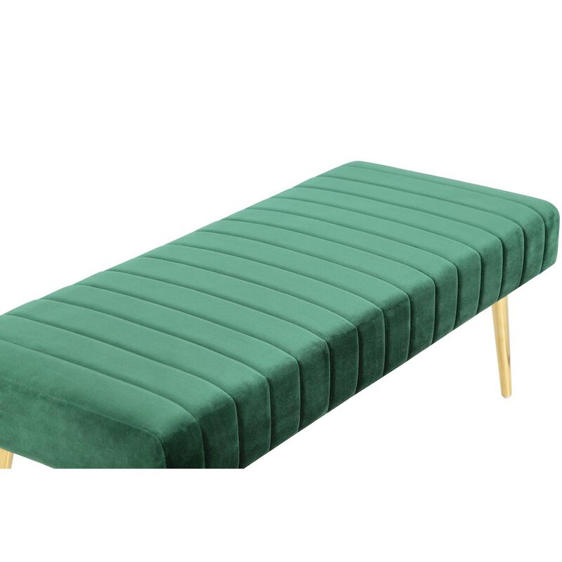 Pangea Home Hilda Bench Velvet Green