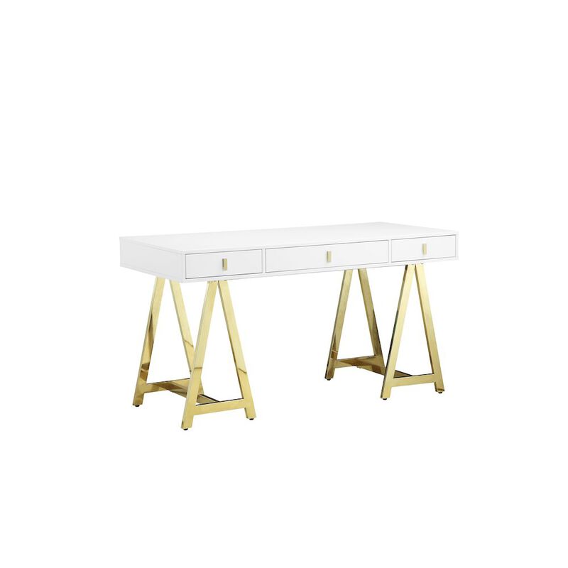 Pangea Home Gold Riley Desk White