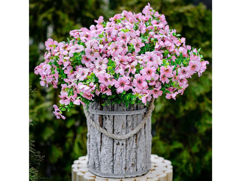 16 Bundle Pink Artificial Greenery Plants Outdoor Garden Porch Decor image number 2