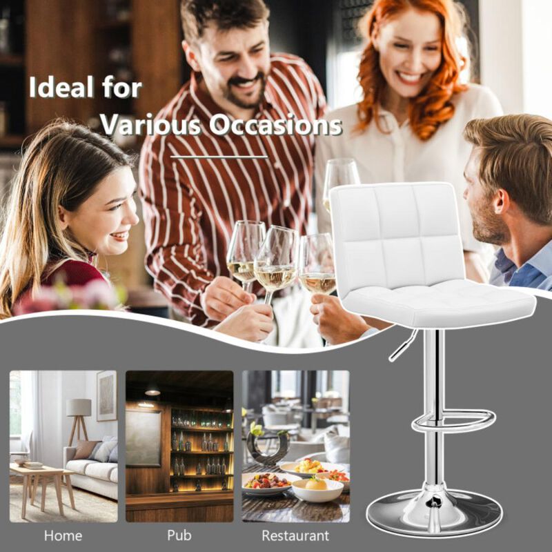 Hivvago Adjustable Swivel Bar Stool with PU Leather