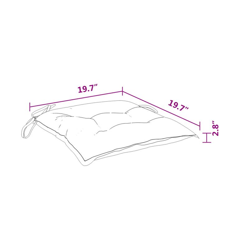 Kia Outdoor Cushion for Chair Set of 4, 20x20 Square Dark Gray Fabric - Benzara