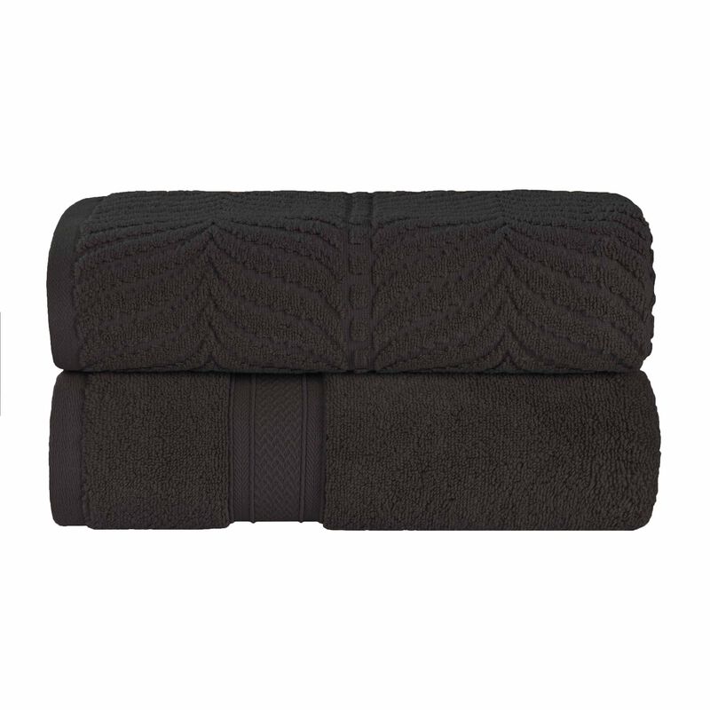 Soft Ribbed Twist Viscose Cotton Blend Bath Sheets Set of 2 image number 0