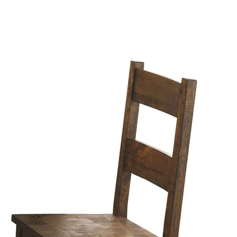 Chambr Armless Wooden Dining Side Chair, Rustic Golden Brown, Set of 2 image number 2