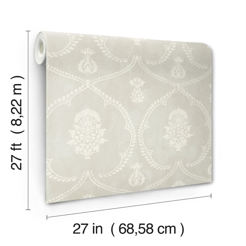 Royal Damask Gray Wallpaper (Set of 2) image number 2