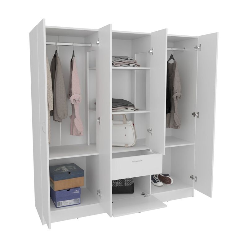 Tuhome Mitu six Doors Armoire White MDF image number 3