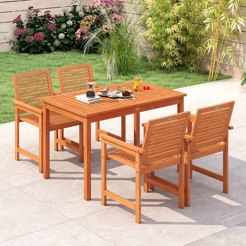 48" Wood Rectangular Patio Table for 4&ndash;6 People, Outdoor Dining Table image number 7