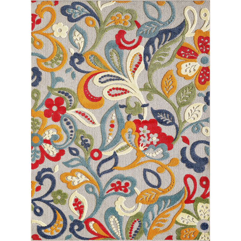 Calla 6929 Ivory/Multi Leila Area Rug, Size - 5'3 x 7'