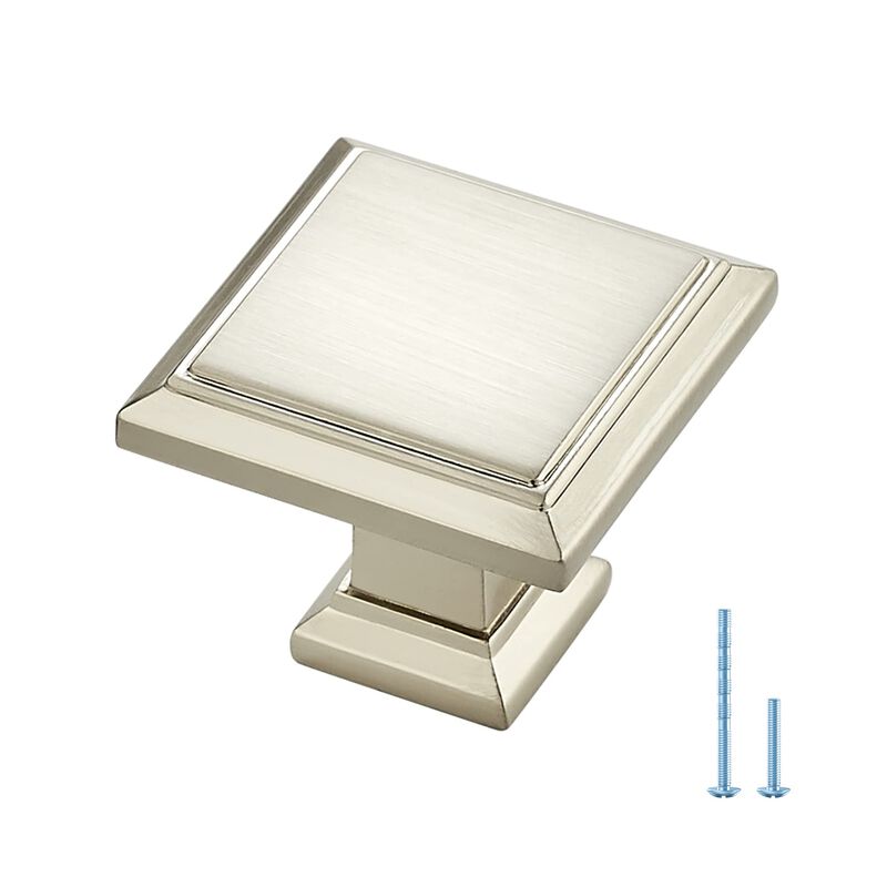 5 Pack Kitchen Cabinet Pulls Square Drawer Pulls Single Hole Cabinet Handles Brushed Nickel Drawer Pulls Kitchen Cabinet Hardwar