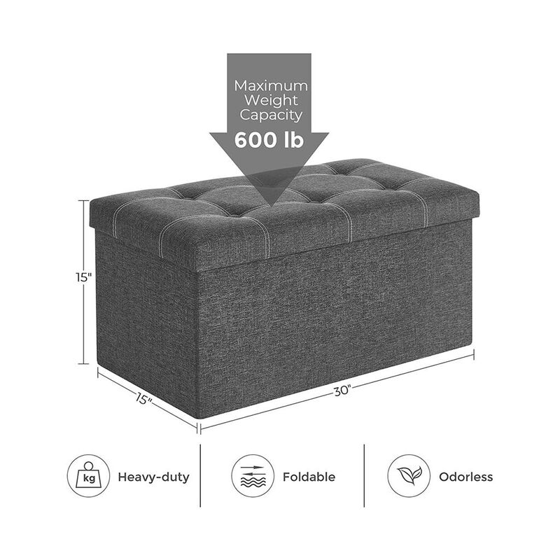 21 Gal. (80L) Storage Ottoman Bench - Folding Chest and Bed End Stool
