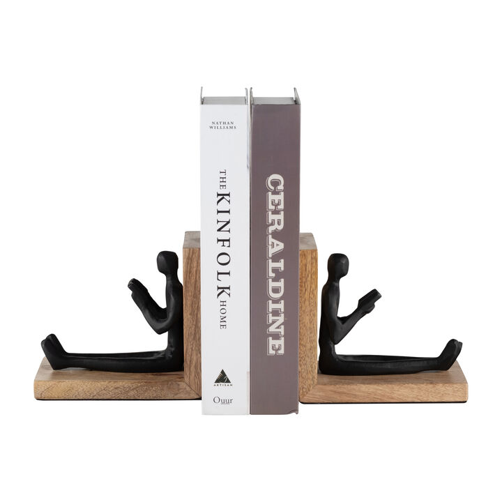 Aluminum Reading Man Bookends