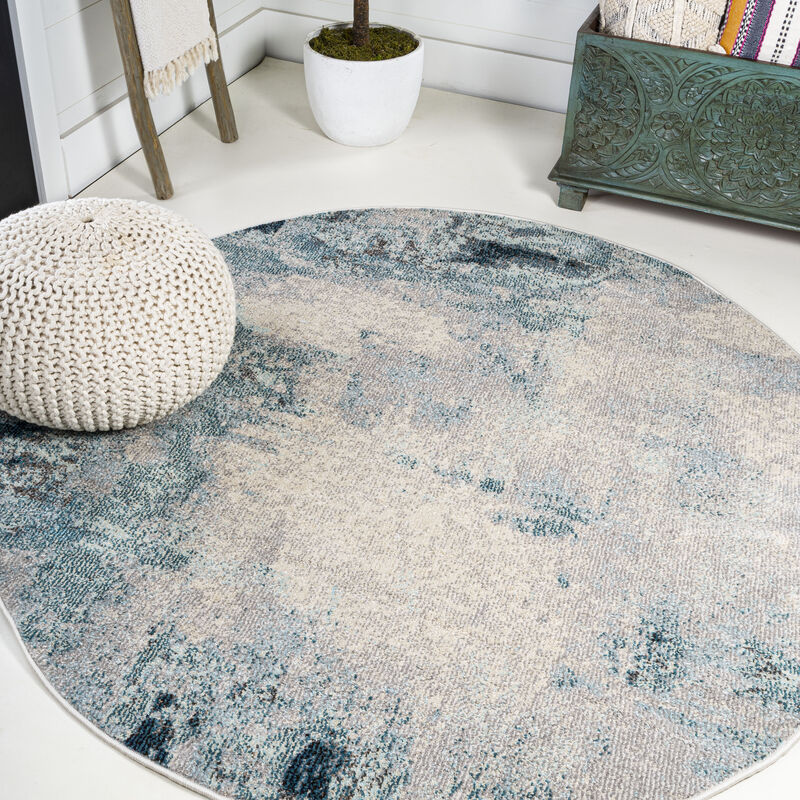 Contemporary Pop Modern Abstract Vintage Round Area Rug